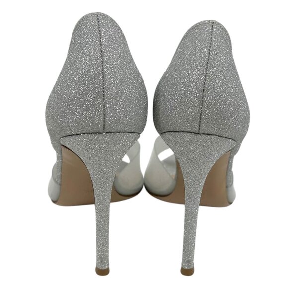 Gianvito Rossi Bree Glass Glitter Silver Pumps - Picture 7 of 11